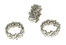 Spacer, floral, rhodium-plated 925 silver, 7mm - x1