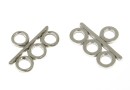 Clasp for bracelets or necklaces,  rhodium-plated 925 silver, 12mm - x2