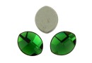 Swarovski, leaf cabochon, dark moss green, 10x8mm - x1