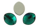 Swarovski, leaf cabochon, emerald, 10x8mm - x1