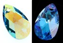 Swarovski, drop pendant, aquamarine blue AB, 16mm - x1