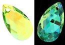 Swarovski, drop pendant, peridot blue AB, 16mm - x1