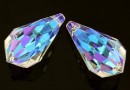 Swarovski, pendulum pendant, blue aurora borealis, 28mm - x1