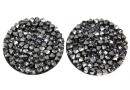 Swarovski, fine rocks cabochon, black light chrome, 19.5mm - x1