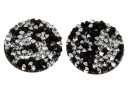 Swarovski, fine rocks cabochon, black jet comet argent light, 19.5mm - x1