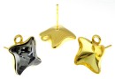 Earring findings, gold-plated 925 silver, square jump ring for Swarovski 4485 10.5mm - x1pair
