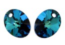 Swarovski, oval pendant, bermuda blue, 12mm - x1