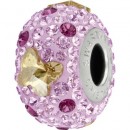 Swarovski, becharmed pavé, golden shadow butterfly, 14.5mm - x1