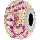 Swarovski, becharmed pavé, light rose daisy, 14.5mm - x1