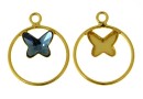 Pendant base, gold-plated 925 silver, for Swarovski butterfly 8mm, sus- x1