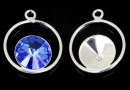 Pendant base, 925 silver, for rivoli Swarovski 10mm, jos- x1