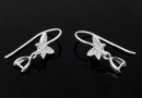 Earring findings, flower power, 925 silver, 11.5mm - x1pair