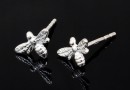 Earring findings, bee, 925 silver, 11.5mm - x1pair