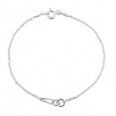Bracelet for link, jump rings,rhodium-plated 925 silver, 18cm - x1