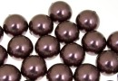 Swarovski one hole pearls, burgundy, 4mm - x4