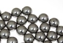 Swarovski one hole pearls, grey, 10mm - x2