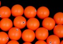 Swarovski one hole pearls, neon orange, 10mm - x2