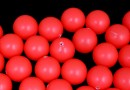 Swarovski one hole pearls, neon red, 8mm - x2