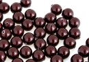 Swarovski one hole pearls, maroon, 8mm - x2