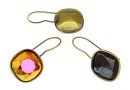 Swarovski bronze earrings base 4461 and 4470, 12mm - x1pair