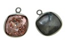 Swarovski vintage silver-plated pendant base 4461 and 4470, 12mm - x1