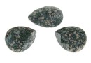 Swarovski, drop fancy, marbled seagreen, 14x10mm - x1