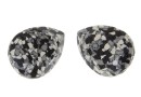 Swarovski, drop fancy, marbled black, 14x10mm - x1