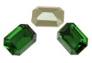 Swarovski, rectangle fancy, dark moss green, 14x10mm - x1