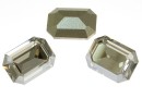 Swarovski, rectangle fancy, silver shade, 14x10mm - x1