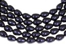 Swarovski beads, drop pearl, dark purple, 11x8mm - x2