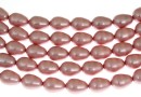 Swarovski beads, drop pearl, powder rose, 11x8mm - x2