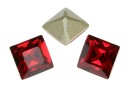 Swarovski, fancy chaton square, scarlet, 6mm - x4