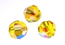 Swarovski beads, faceted round, lt. topaz shimmer, 8mm - x2