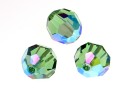 Swarovski beads, faceted round, erinite shimmer, 8mm - x2