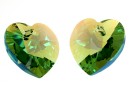 Swarovski, heart pendant, erinite shimmer, 10mm - x2