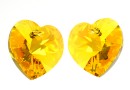 Swarovski, heart pendant, light topaz shimmer, 10mm - x2