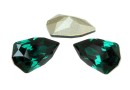 Swarovski, fancy rivoli Trilliant, emerald, 7.8mm - x2