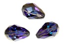 Swarovski drop beads, heliotrope, 9x6mm - x2