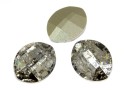 Swarovski, fancy rivoli, pure leaf, silver patina, 14mm - x1