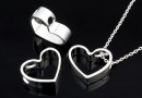 Pendant, heart, 925 silver, 13.3mm - x1