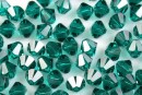 Swarovski, margele bicone, emerald, 2.5mm - x20