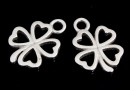 Pendat, clover, 925 silver rhodium plated, 17mm  - x1