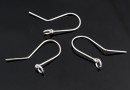 Earring findings with one loop, 925 silver, 25mm - x1pair