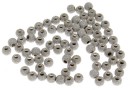 Decorative beads, stardust, 925 silver rhodium plated, 3mm - x10