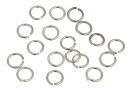 Jump rings, open, rhodium-plated 925 silver, 4.5x0.7mm - x10