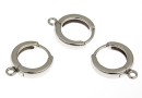 Earring findings, 925 silver rhodium plated,, 14.5mm - x1pair