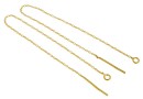 Earring findings, chain, gold-plated 925 silver, 135mm - x1pair