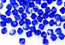 Swarovski, xilion bicone bead, majestic blue AB, 4mm - x20