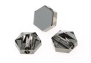 Swarovski, hexagon spike beads, silver night, 5.5mm - x4