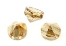 Swarovski, round spike beads,  golden shadow, 7.5mm - x2